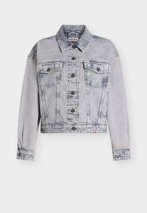 Guess Jeans, OVERSIZE TRUCKER JACKET - Spijkerjas - mid pink