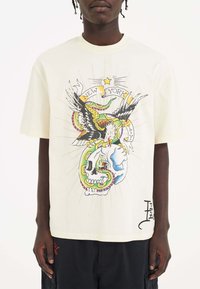 Ed Hardy EAGLE SNAKE BATTLE  - T-shirts print - beige