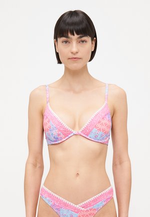 Hollister Co. FLAT SKINNY STRAP PLUNGE UNDERWIRE  - Bikini top - pink