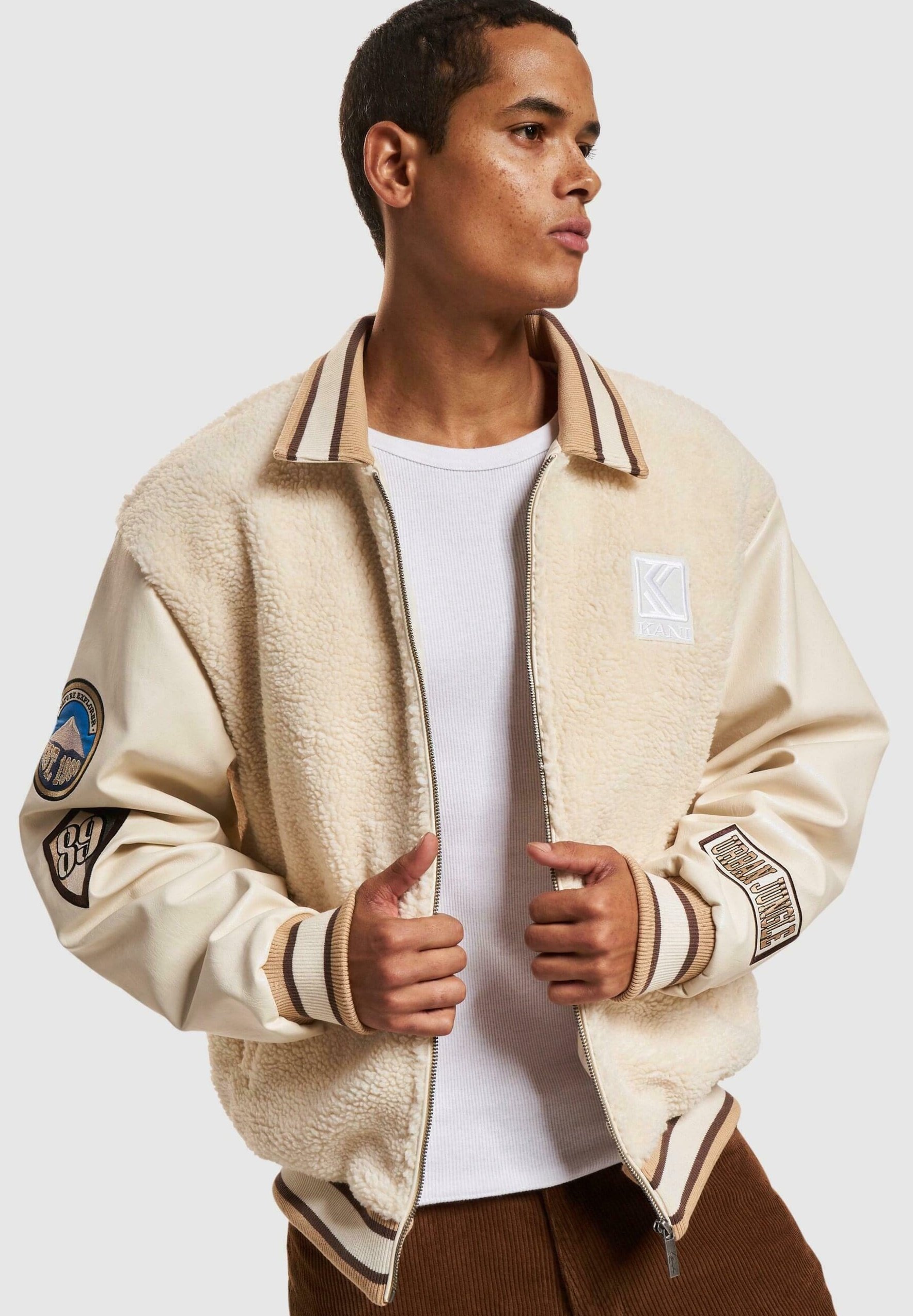 Karl Kani OG TEDDYCOLLEGE - Blouson Bomber - offwhite/écru