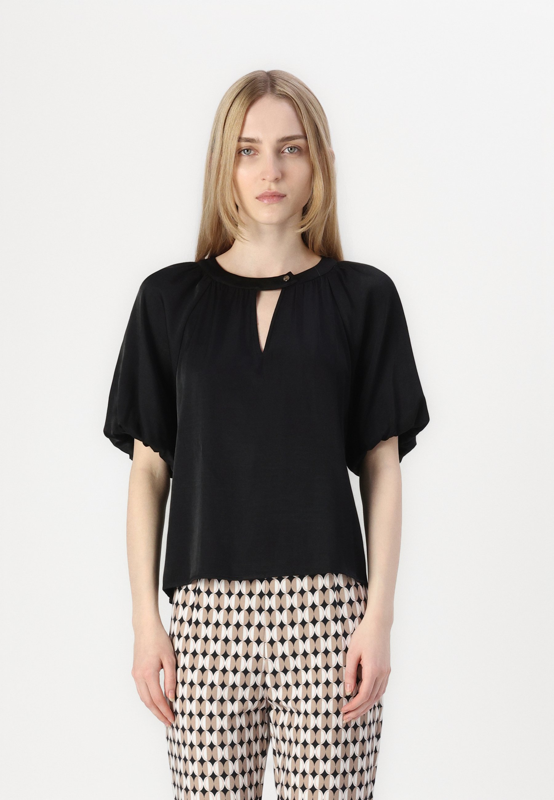 売れ筋商品|||ダナ キャラン ニューヨーク シャツ レディース トップス BUBBLE SLUB - Blouse - black DKNY BUBBLE SLUB - Blouse - black/zwart - Zalando.nl