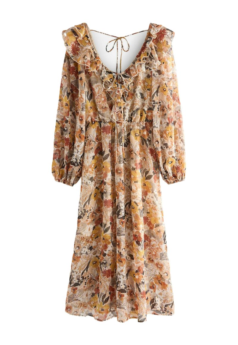 Next REGULAR FIT  - Robe de jour - rust brown floral print