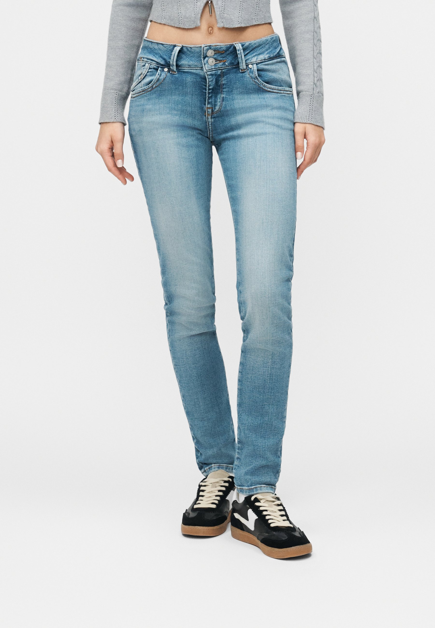 LTB Jeans Donna Fallon 300 - Straight Fit Mid Rise - Blu Light Wash - Misto Cotone - 5 Tasche
