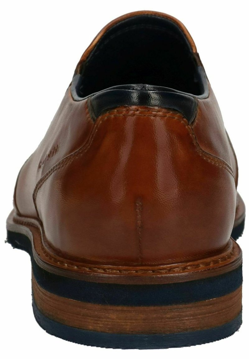 Bugatti Chesley Mocassini Uomo In Pelle Scamosciata Blu Con Inserti In Pelle Color Cognac - Suola EVA Leggera - 2