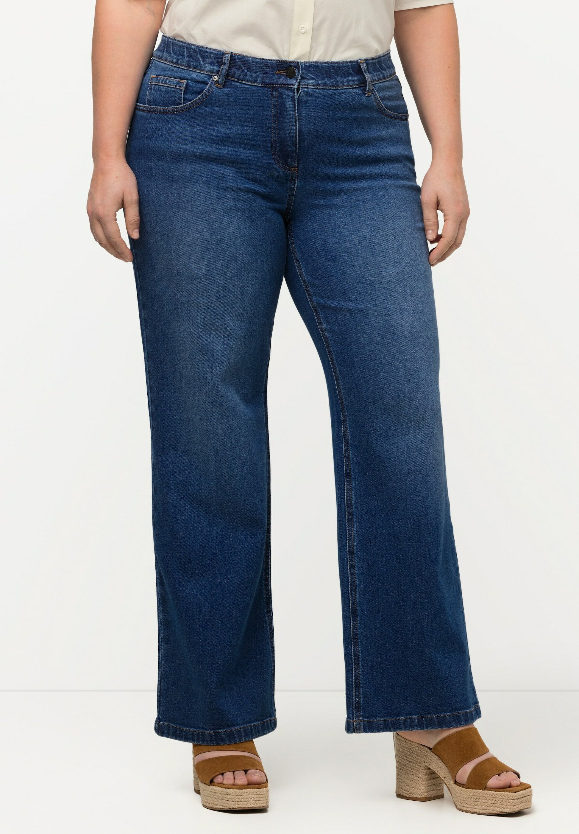 Jeans Bootcut Donna ULLA POPKEN - Modello Marie, Denim Elastizzato Blu, Taglie Forti 38W/34L