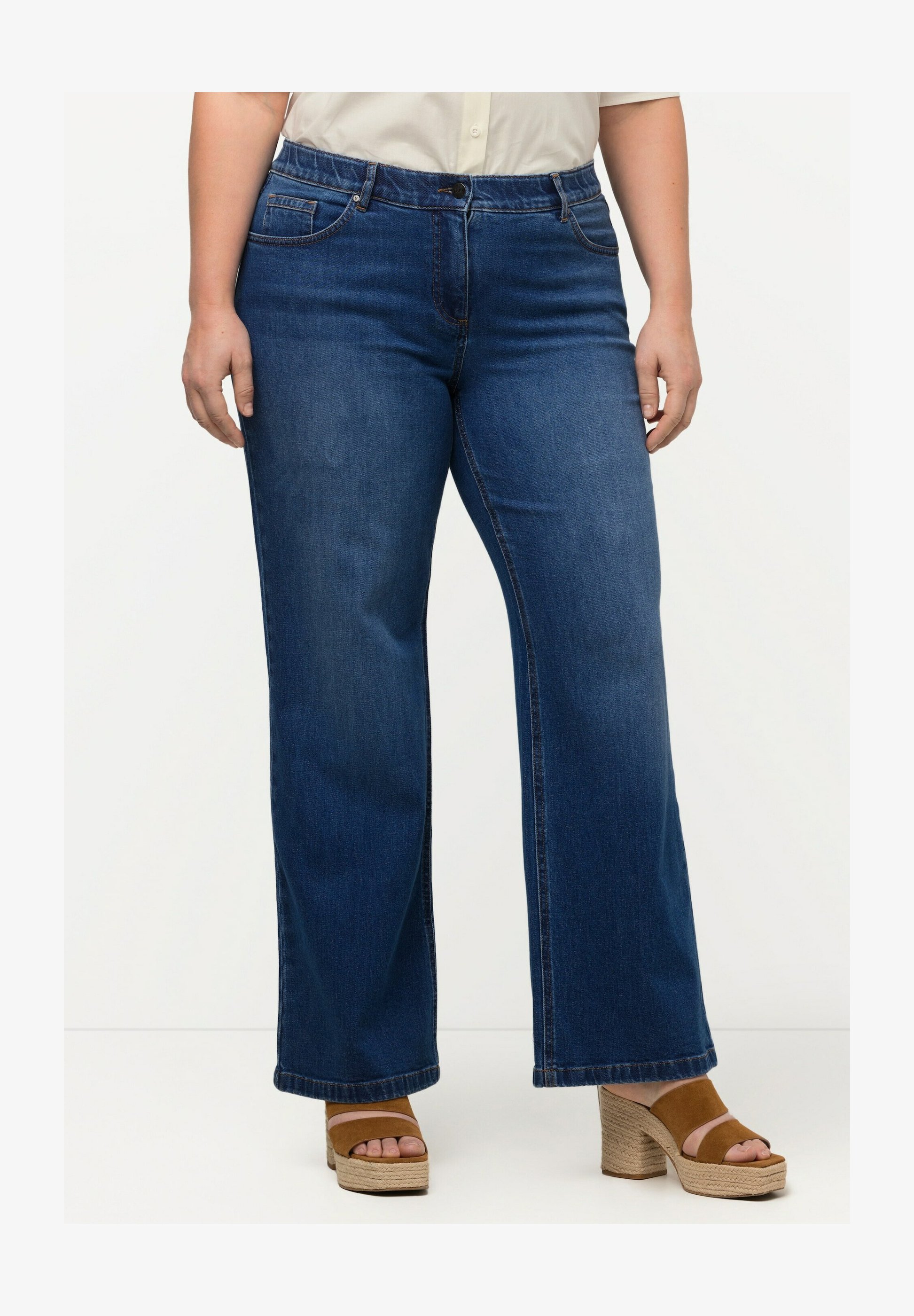 Jeans Bootcut Donna ULLA POPKEN - Modello Marie, Denim Elastizzato Blu, Taglie Forti 38W/34L