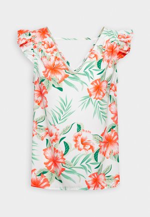 ONLY, ONLSYLVIE LIFE FRILL TOP  - Bluză - cloud dancer jungle