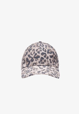 Stradivarius, LEOPARD PRINT CAP WITH RHINESTONES - Kapa - brown