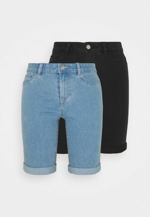 ONLSUN ANNEKMIDLONG 2 PACK - Džínové kraťasy - light blue denim