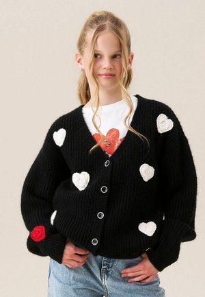 Angel & Rocket, REGULAR FIT - EVERLY HEART PRINT CARDIGAN - Kardigán - black