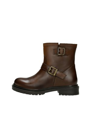 Kovbojské/motorkářské kotníkové boty - brown