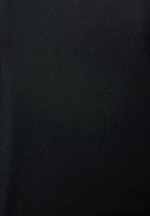 Tissu noir, lisse avec une texture mate, affichant des variations subtiles de nuances, adapté pour des vêtements ou des accessoires.