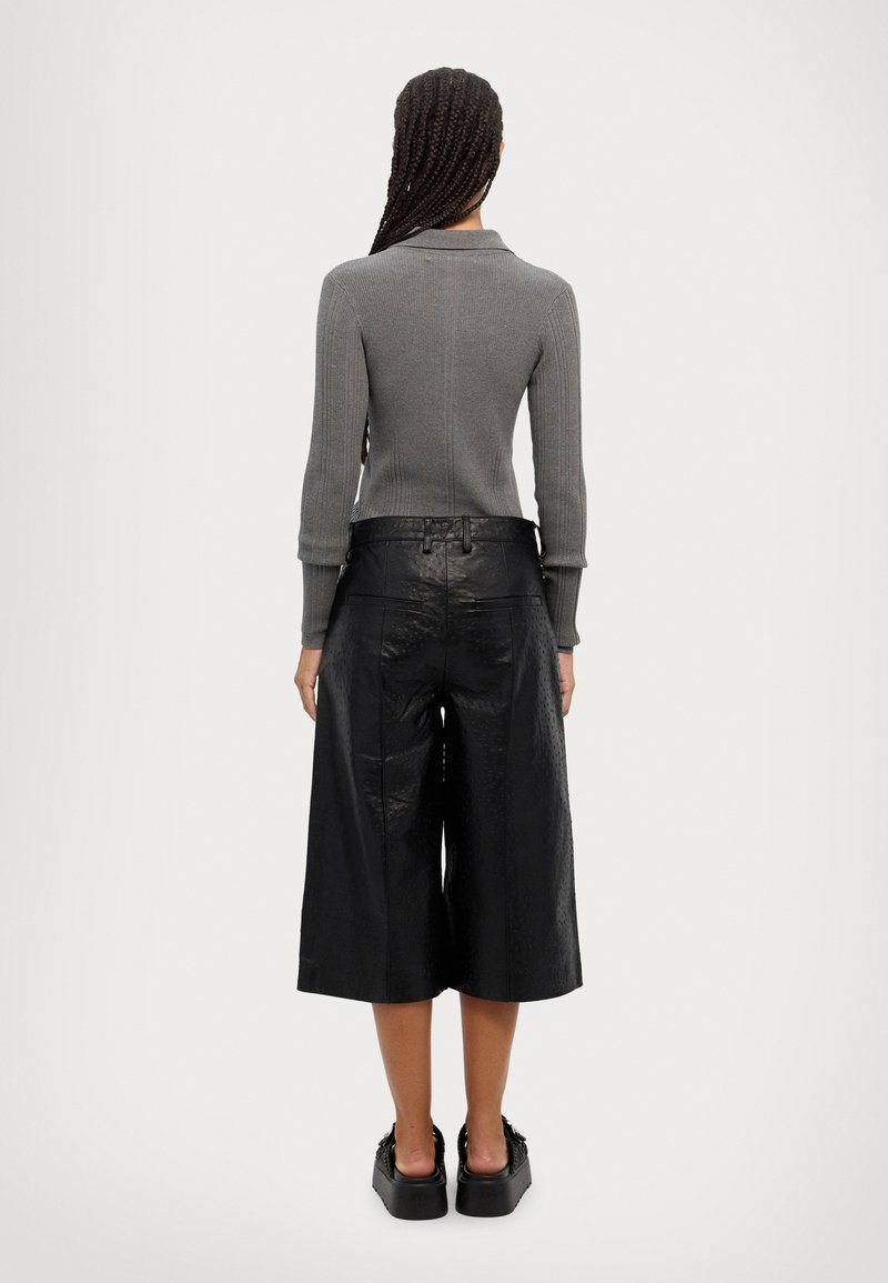 Culotte En Cuir Noir Foncé Huilé - Réglable - Taille Unique - Neuve