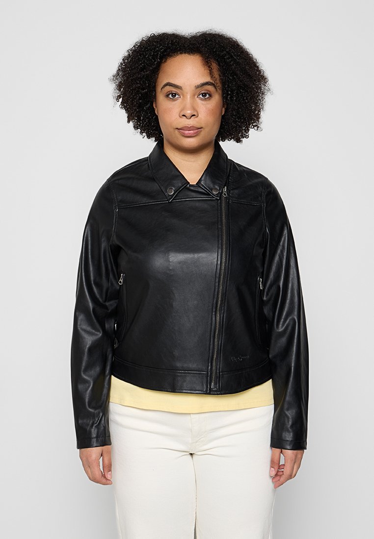 Pepe Jeans Imitatieleren jas zwart Pepe Jeans Imitatieleren jas zwart