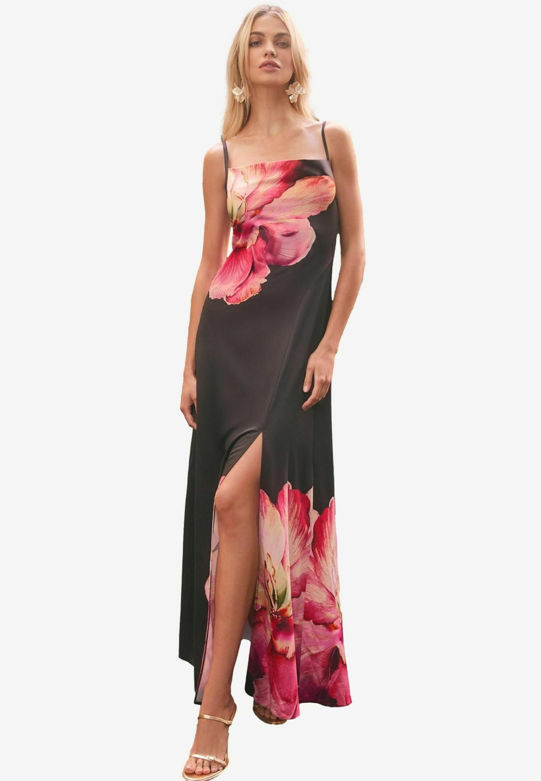 Lipsy FLORAL PRINTED COWL CAMI Vestido largo black/negro