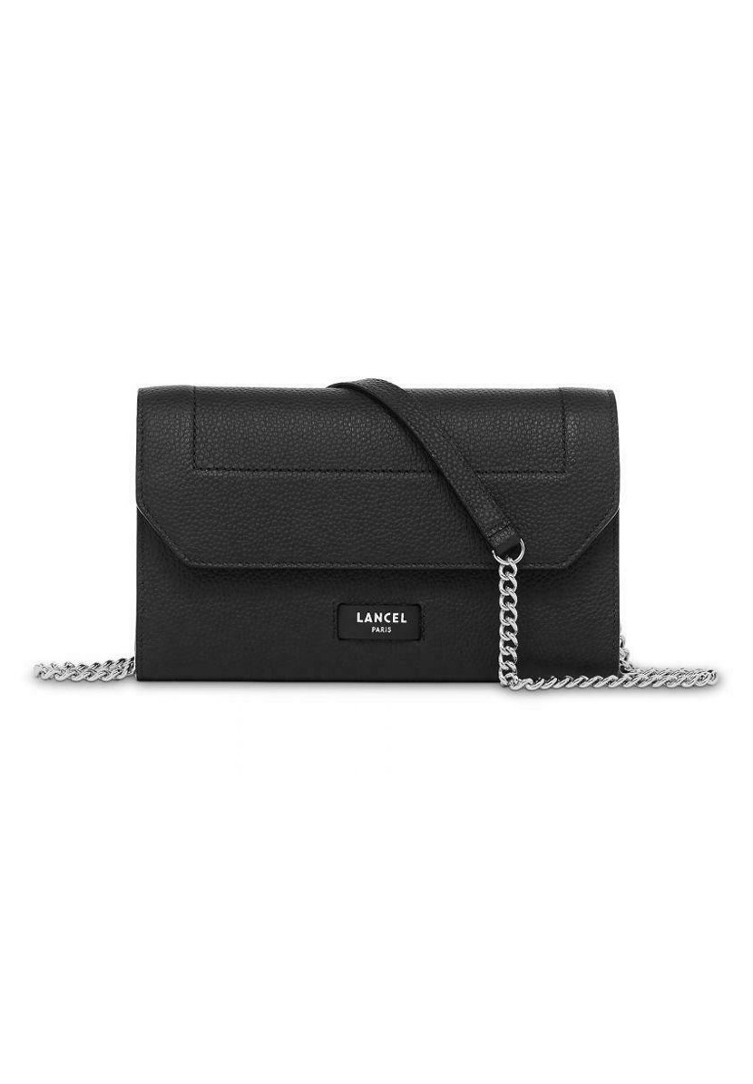 Pochette Vintage TULA En Cuir Noir - Chaîne Argentée, Style Rétro Chic