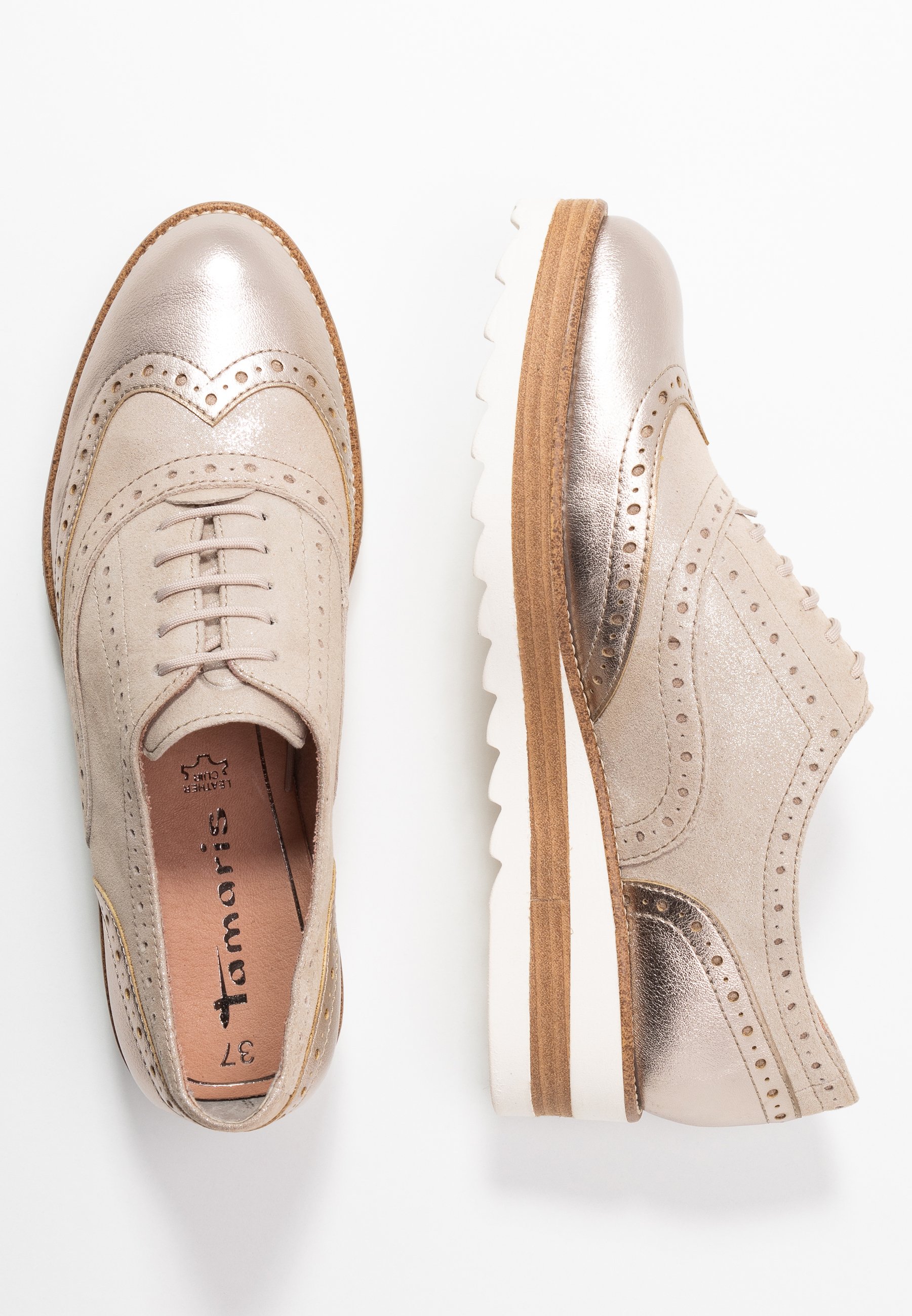 Tamaris LACE UP Snøresko champagne pearl Zalando.no Tamaris LACE UP Snøresko champagne pearl Zalando.no