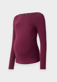 OLMLIVE LOVE BOATNECK - Long sleeved top - burgundy