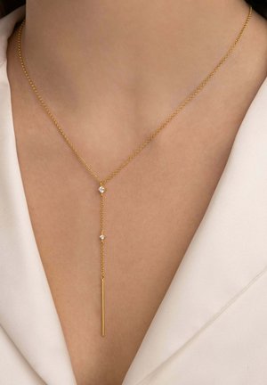 Y SPARKS STICK - Pendant - bañado en oro con circonitas