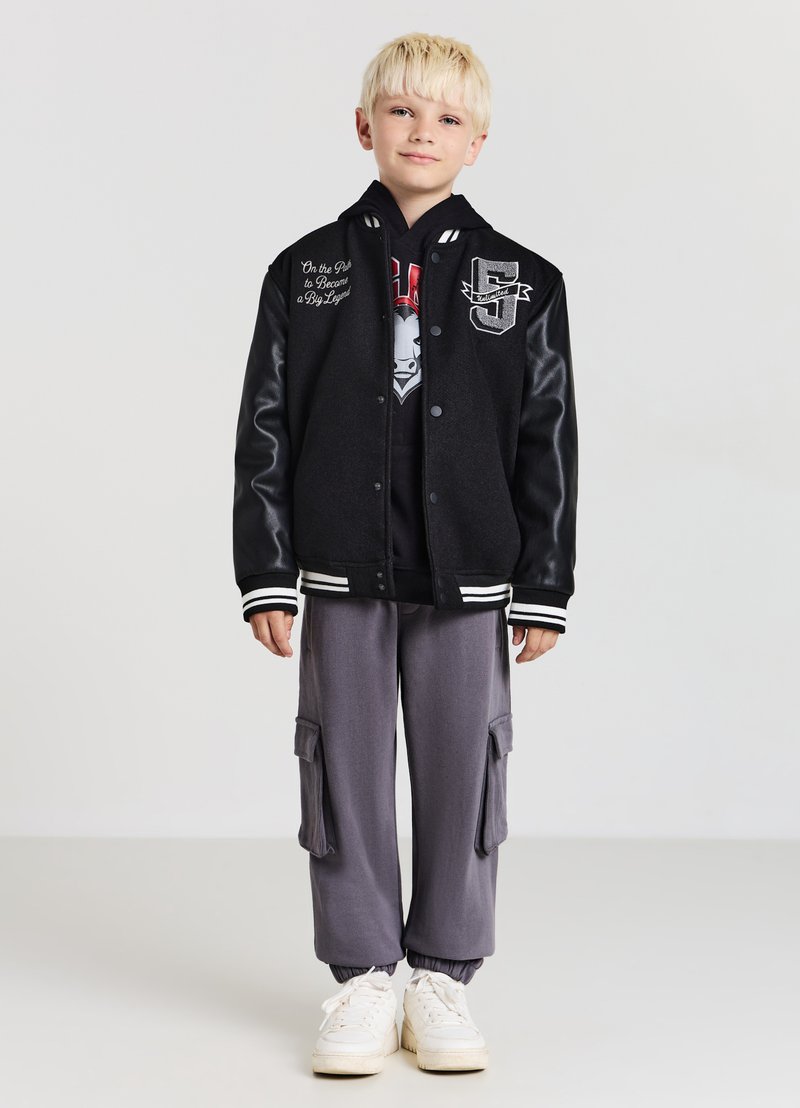 Calliope SCRITTE COLLEGE - Giubbotto Bomber - nero ultrablack
