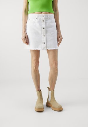 FRAYED SKIRT - Farmerszoknya - optic white