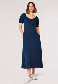 Apricot TIE DETAIL MIDI - Freizeitkleid - navy