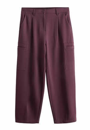 Next, TALL FIT - PONTE CARGO BARREL LEG TROUSERS - Stoffhose - burgundy red