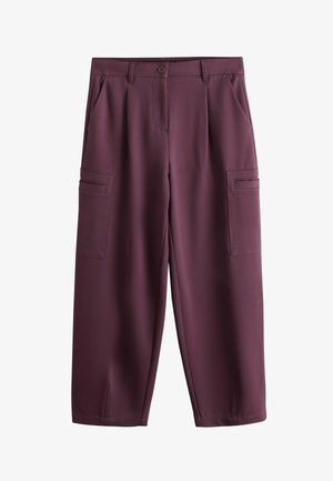 Next, TALL FIT - PONTE CARGO BARREL LEG TROUSERS - Stoffhose - burgundy red