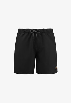 Fekete úszónadrág, húzózsinórral az deréknál, könnyű anyagból készült. A bal alsó sarokban egy kis logó található.