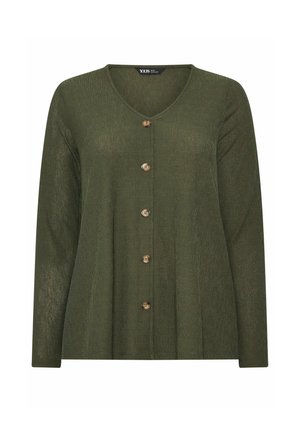 Yours Clothing, PLUS SIZE CASUAL TOPS - Cardigan - khaki