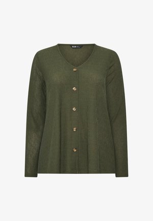 Yours Clothing, PLUS SIZE CASUAL TOPS - Chaqueta de punto - khaki