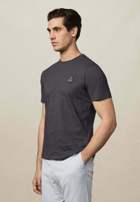 Hackett London Osnovna majica kratkih rukava - dark grey marl