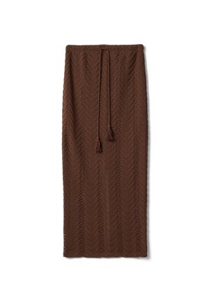 PIOMBO, SKIRT IN A REGULAR FIT WITH OPENWORK DESIGN - Pencil skirt - chocolate brown