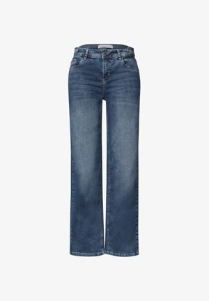 Street One, STRAIGHT LEG JEANS MIT KNOPFDETAILS - Straight leg jeans - medium blue random washed
