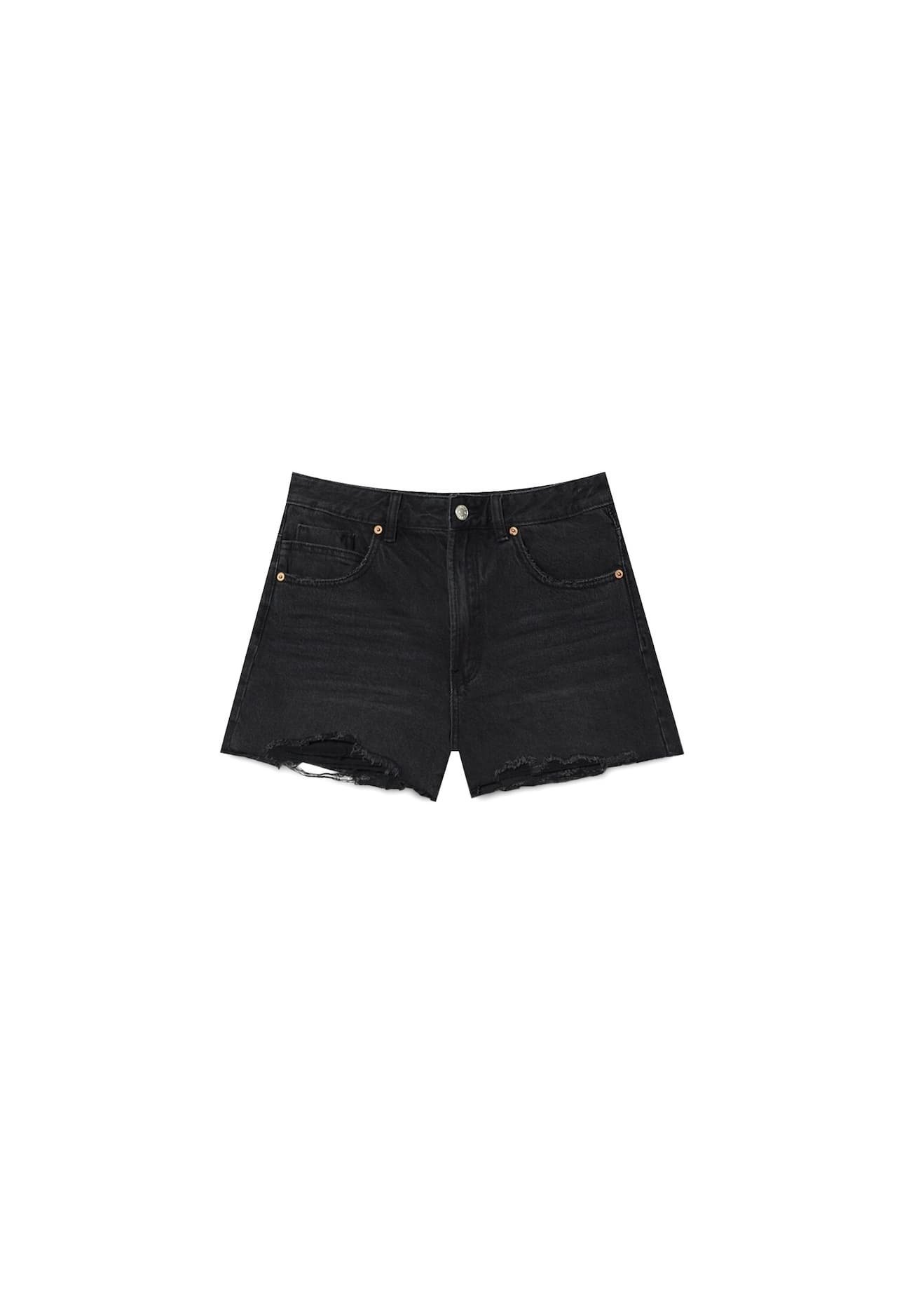 Stradivarius Jeans Shorts - black denim - Zalando.de