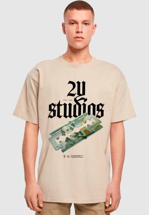 RAZOR  - Print T-shirt - wet sand