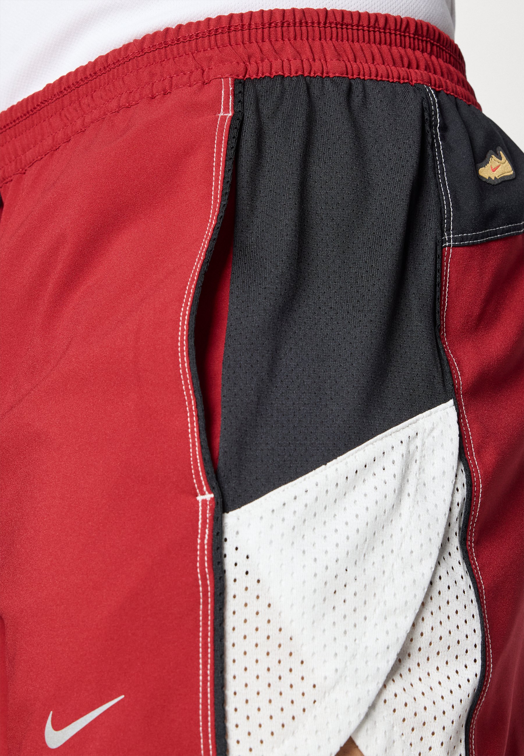 nike throwback shorts red and black