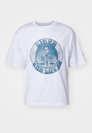 DROPPED SHOULDER ROCK BAND ZODIAC LIBRA - T-Shirt print - white/blue