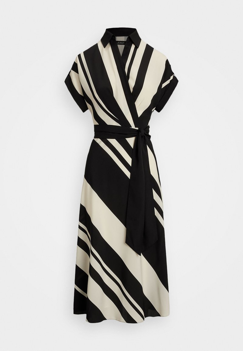 ralph lauren black and white striped dress Ralph Lauren Womens Striped Sweater Dress Black