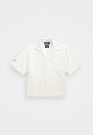 Polo Ralph Lauren WIMBLEDON RL LOGO TERRY CAMP SHIRT - Blusa - ceramic white