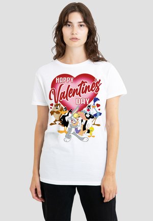 Cotton Soul, LOONEY TUNES VALENTINES DAY BUGS LOLA TWEETY TAZ DAFFY - Print T-shirt - white