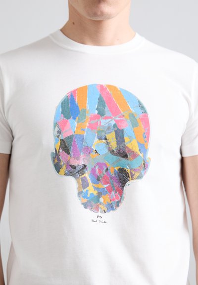 PS Paul Smith MENS SLIM FIT MULTI SKULL - Print T-shirt - whites