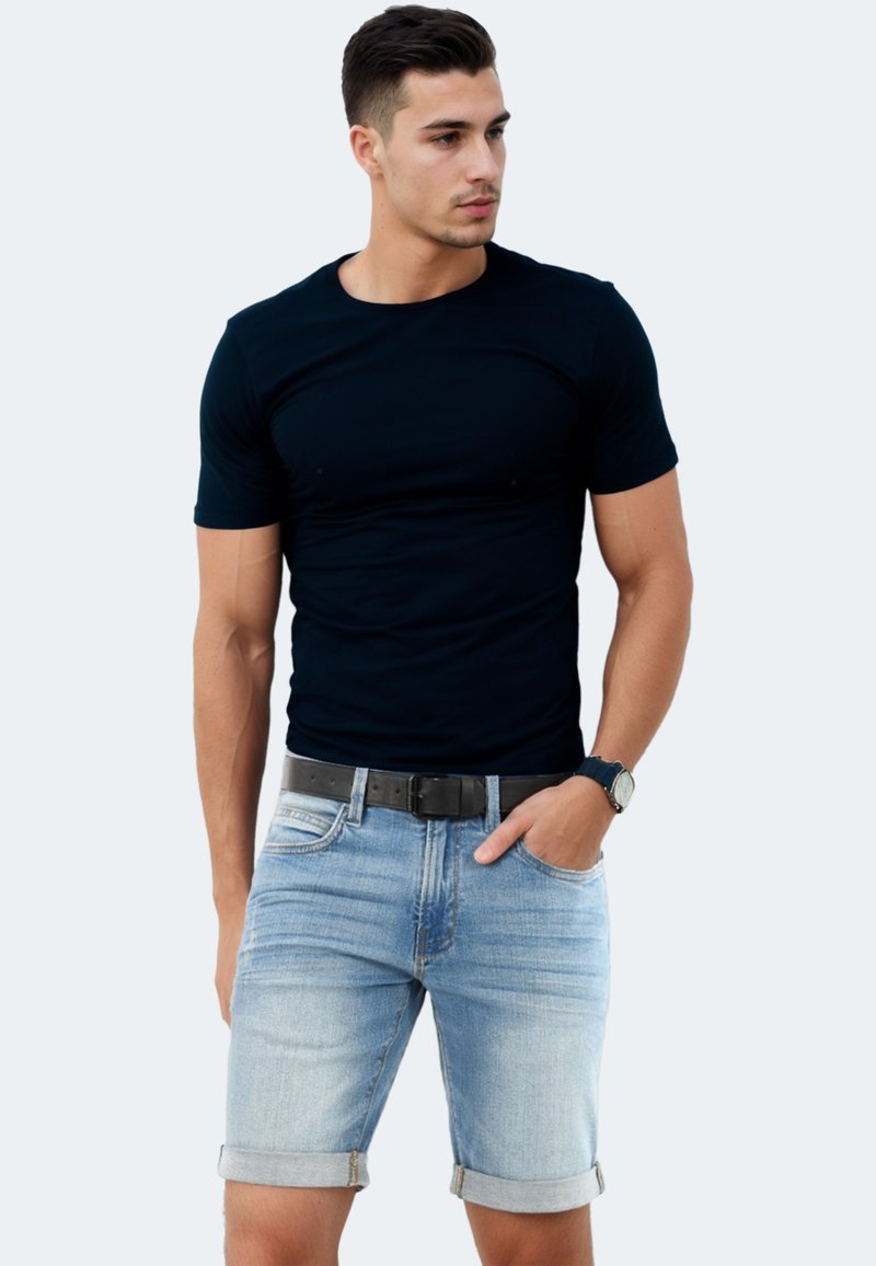 INDICODE JEANS Denim shorts - blue wash