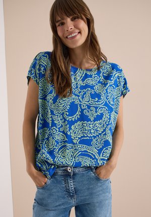 Cecil, BLUSENSHIRT MIT RUNDHALS UND PRINT - T-shirt imprimé - surf blue
