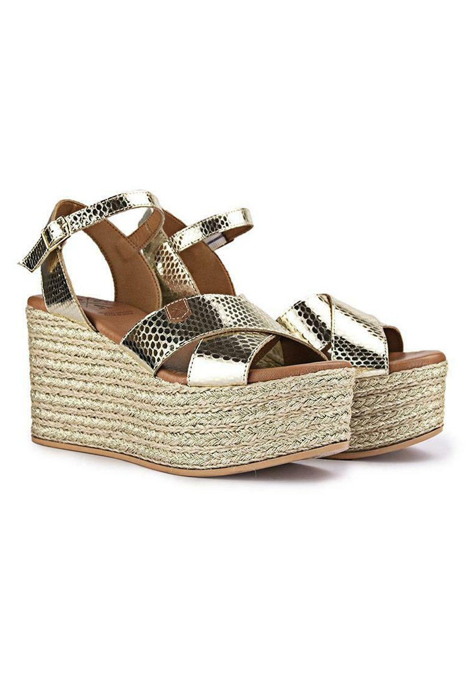 POPA PANGLAO IMPRERIA - Sandalias de cuña - oro/dorado - Zalando.es