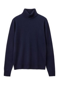 Merensininen pooloneule, joka on valmistettu pehmeästä, sileästä kankaasta. Siinä on pitkä hiha sekä resorit hihansuissa ja helmassa, jotka takaavat istuvan siluetin.