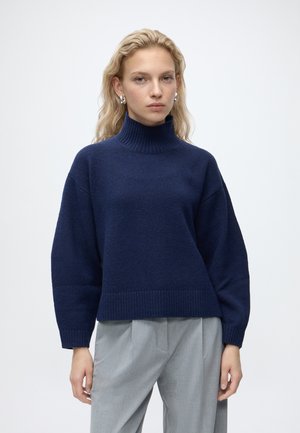 VILA, VISIA L/S HIGH NECK KNIT PULLOVER-NOOS - Пуловер - navy blazer