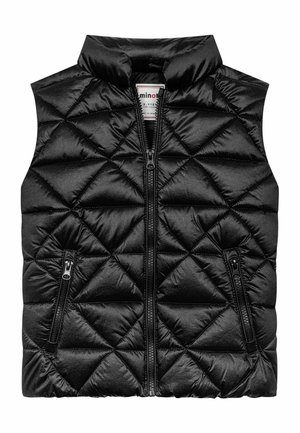QUILTED FUNNEL NECK - Väst - black