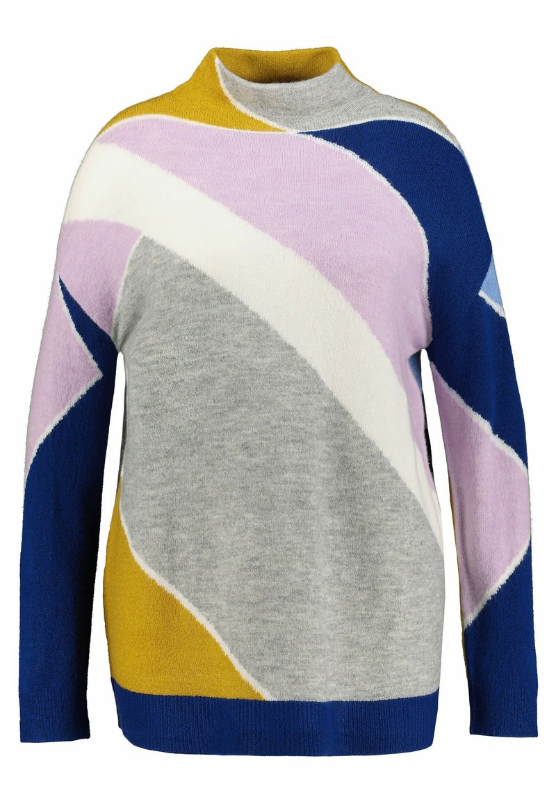 Damen Strickjacken | Ulla Popken PATTERN, OVERSIZED Strickpullover royalblau/mehrfarbig - FI35465 Damen Strickjacken | Ulla Popken PATTERN, OVERSIZED Strickpullover royalblau/mehrfarbig - FI35465