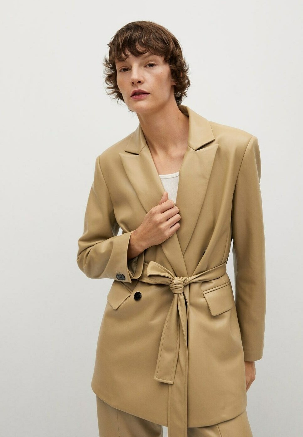 olive faux leather jacket